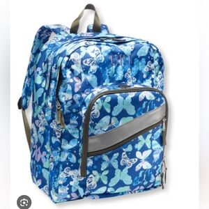 LL Bean Deluxe Backpack Butterfly Design